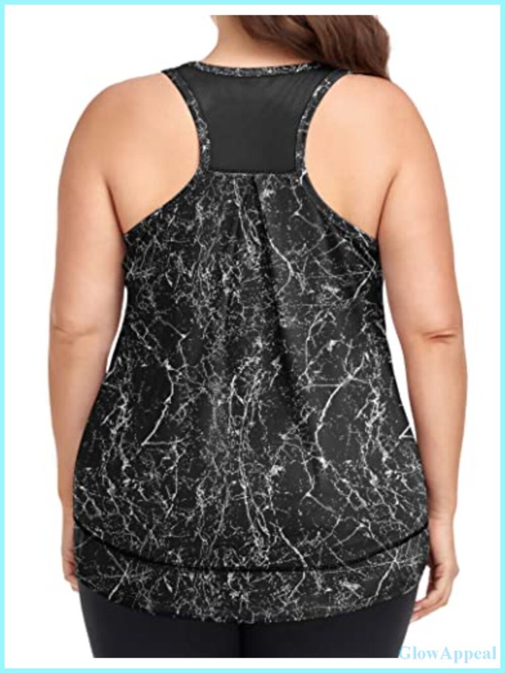 Plus Size Racerback Tank Top Women Athletic Yoga Gym Workout Shirt Loose Fit
